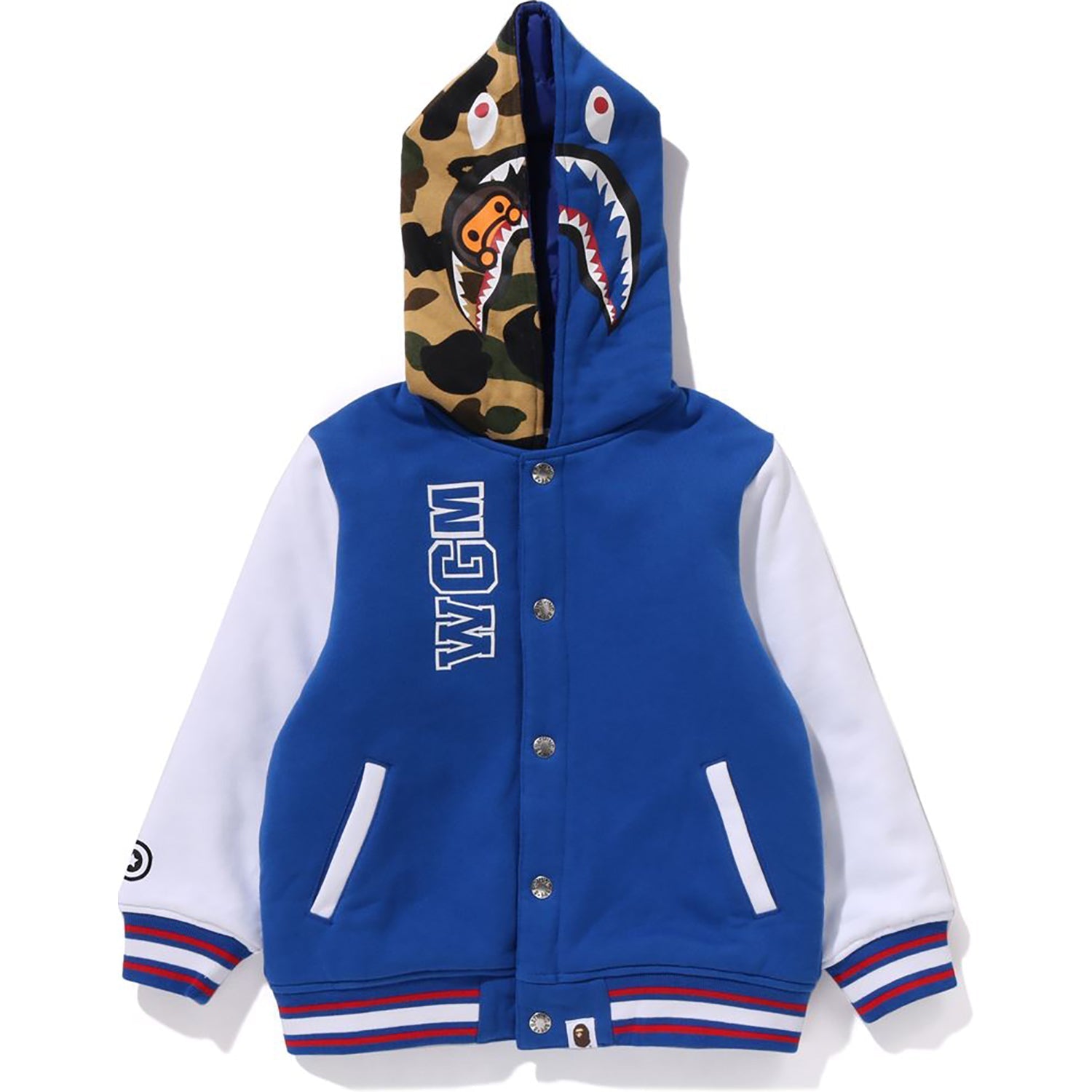 BAPE MILO SHARK HOODIE SWEAT VARSITY JACKET KIDS