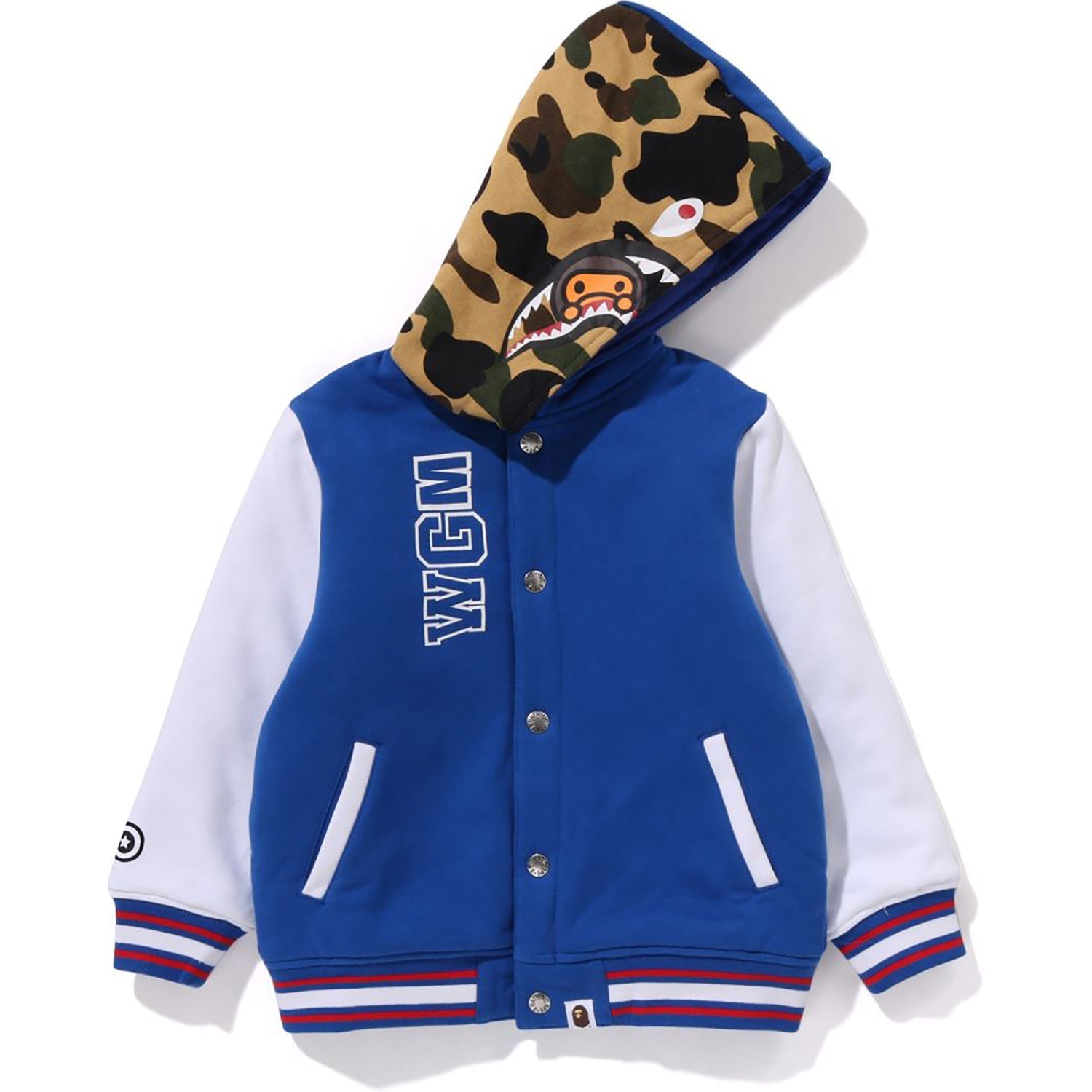 BAPE MILO SHARK HOODIE SWEAT VARSITY JACKET KIDS