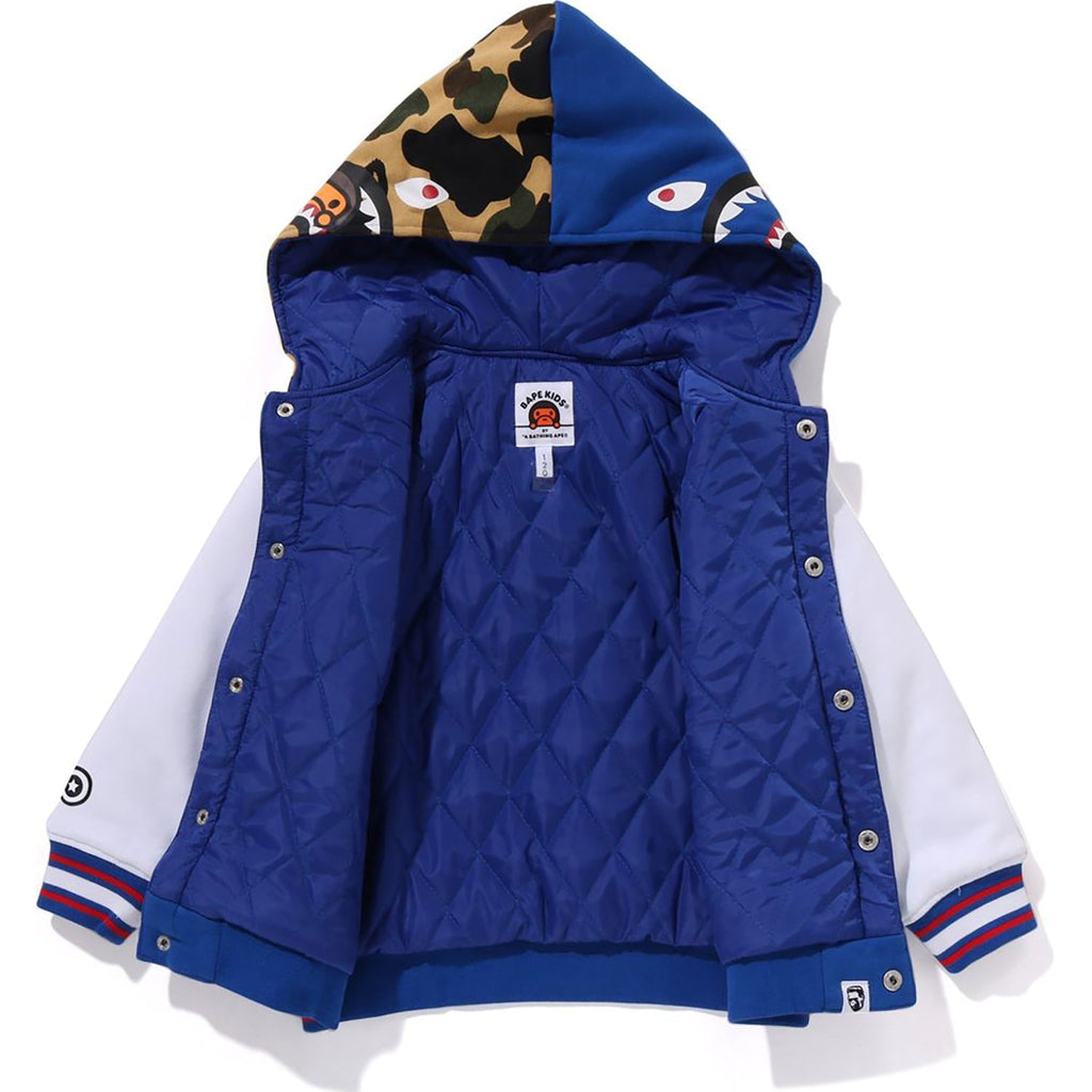 BAPE MILO SHARK HOODIE SWEAT VARSITY JACKET KIDS