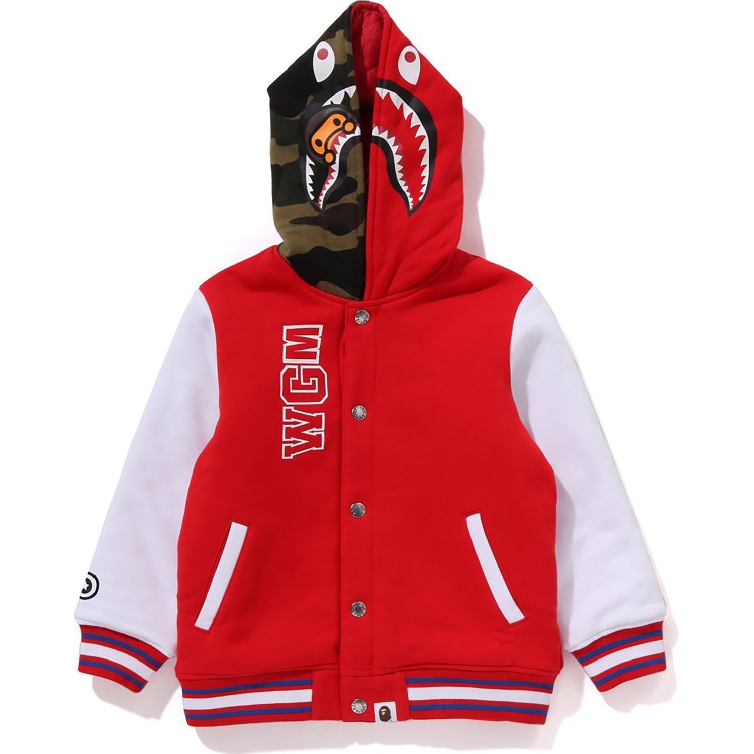 BAPE MILO SHARK HOODIE SWEAT VARSITY JACKET KIDS