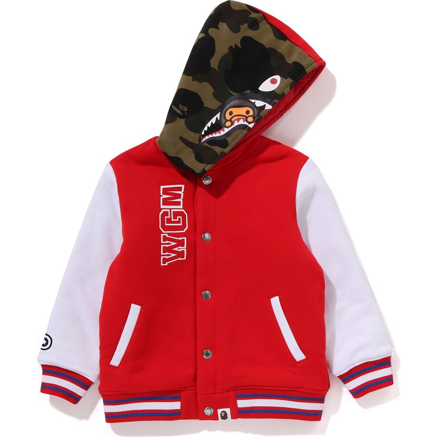 BAPE MILO SHARK HOODIE SWEAT VARSITY JACKET KIDS