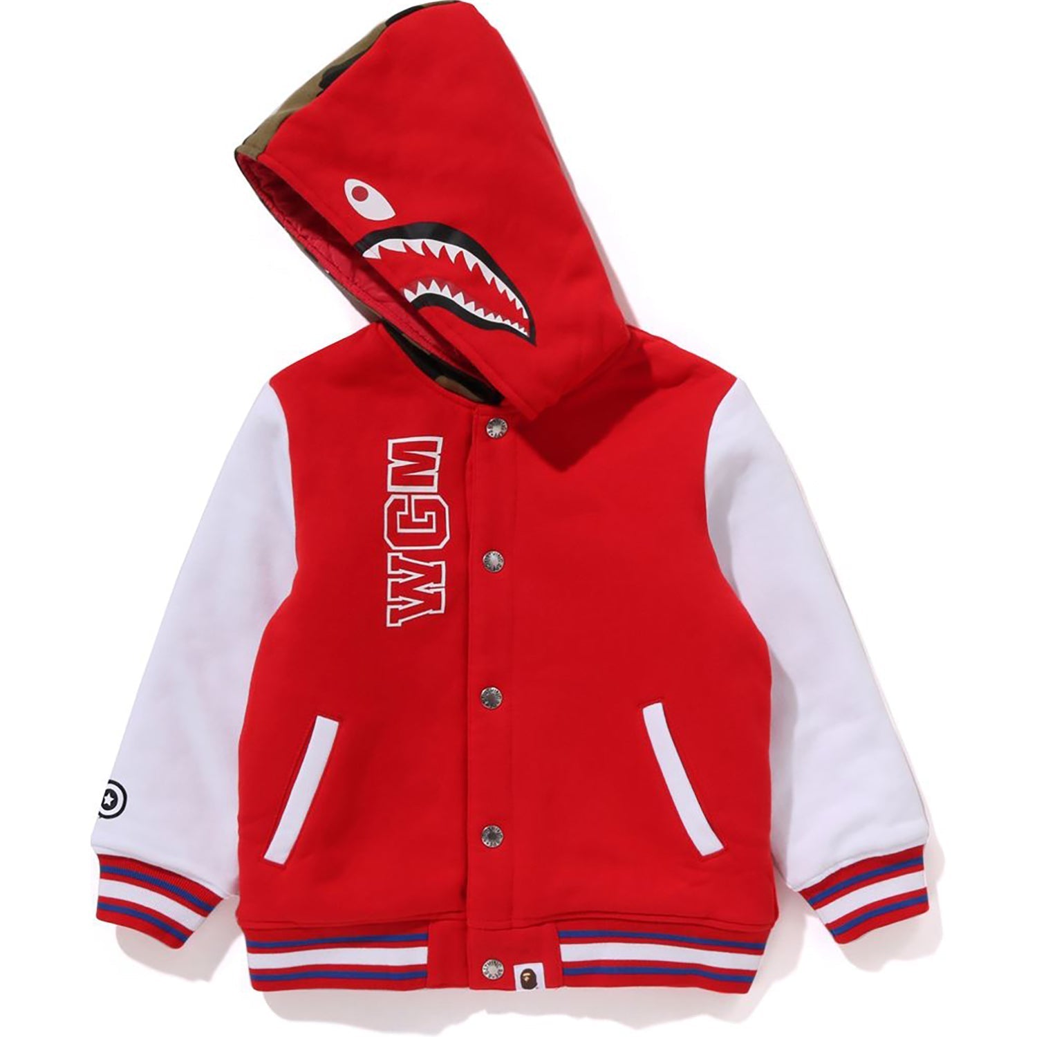 BAPE MILO SHARK HOODIE SWEAT VARSITY JACKET KIDS