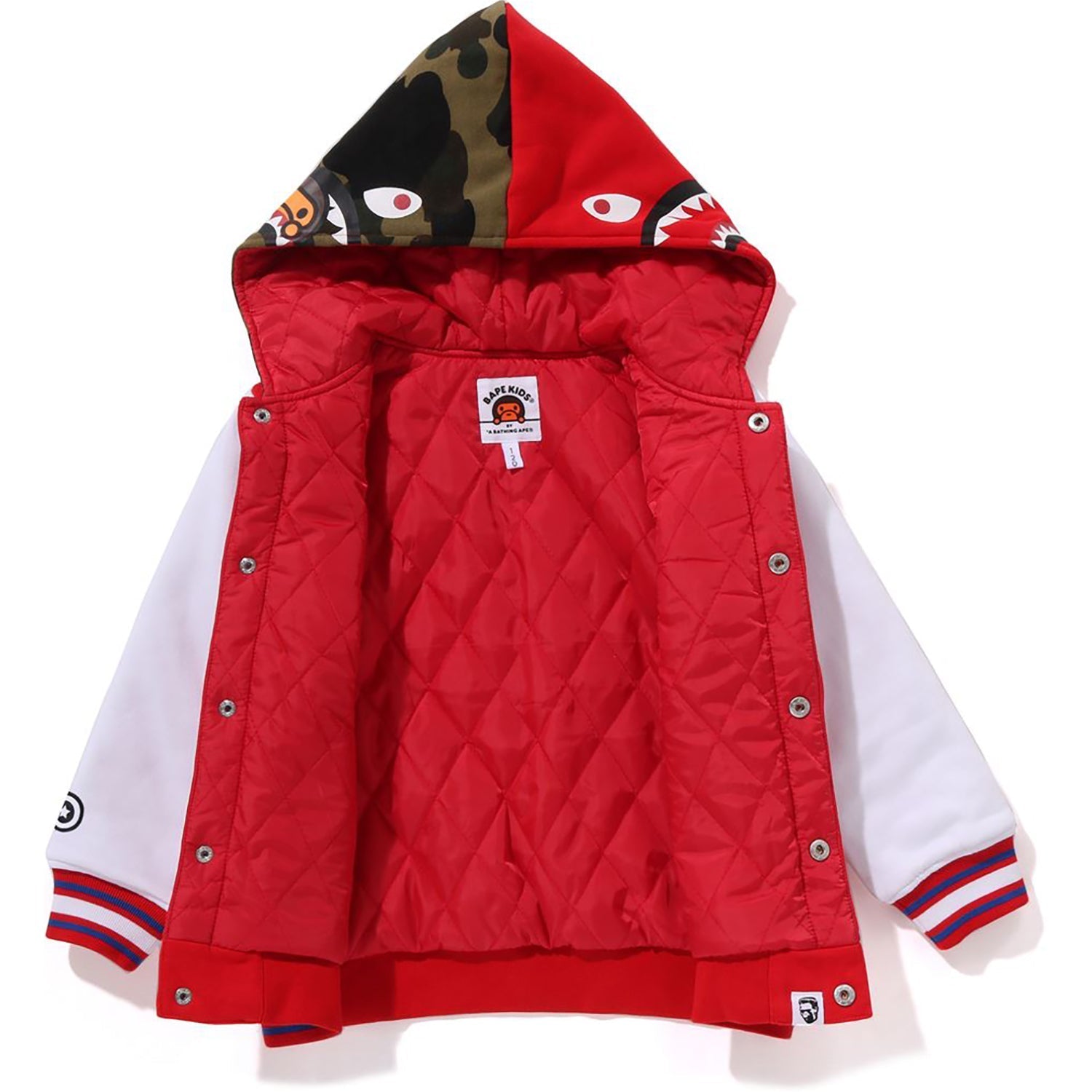 BAPE MILO SHARK HOODIE SWEAT VARSITY JACKET KIDS