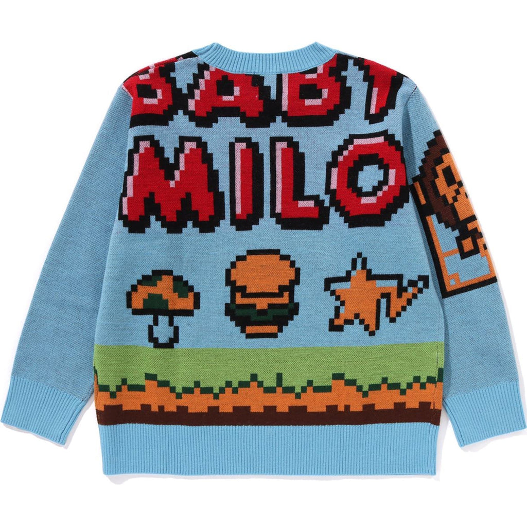 BAPE MILO GAME MOTIF WOOL MIX SWEATER KIDS