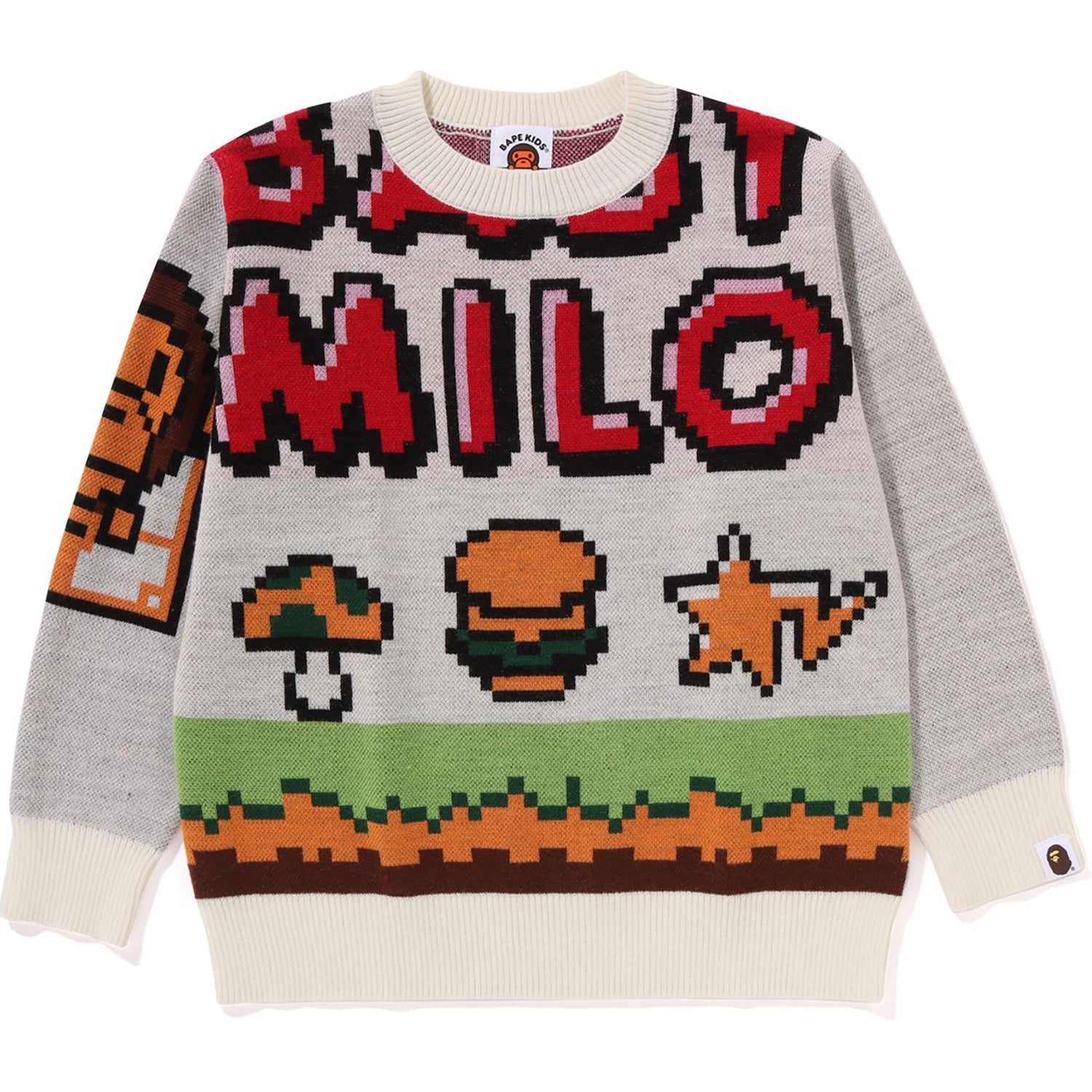 BAPE MILO GAME MOTIF WOOL MIX SWEATER KIDS