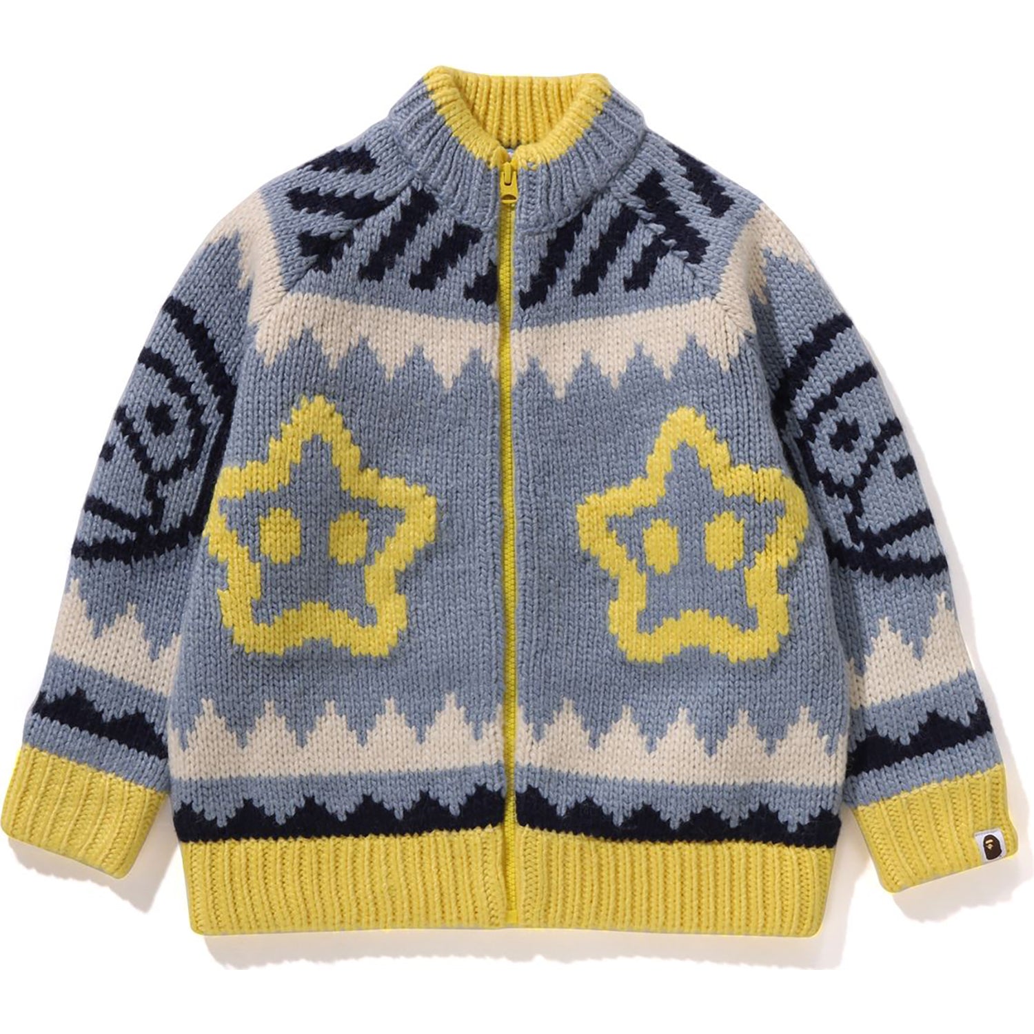 BAPE BABY MILO WOOL MIX COWICHAN CARDIGAN KIDS