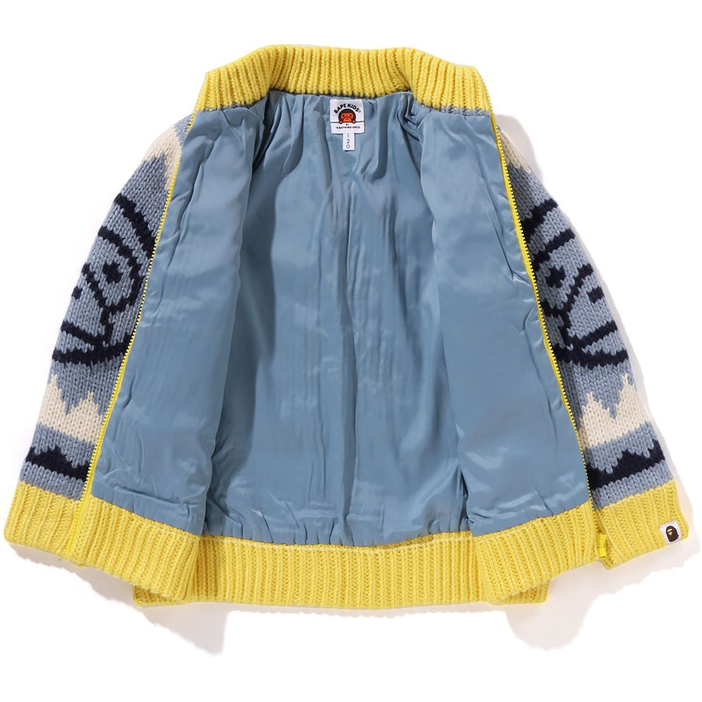 BAPE BABY MILO WOOL MIX COWICHAN CARDIGAN KIDS