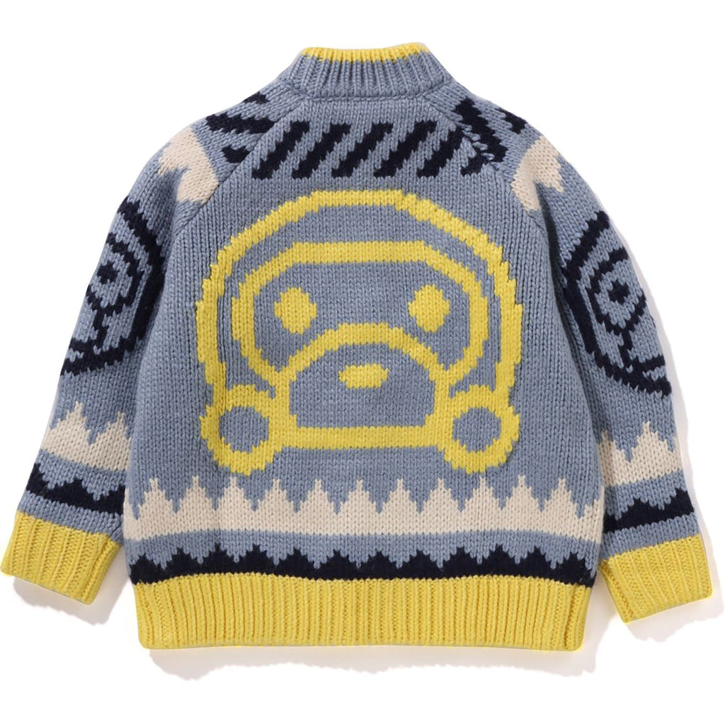 BAPE BABY MILO WOOL MIX COWICHAN CARDIGAN KIDS