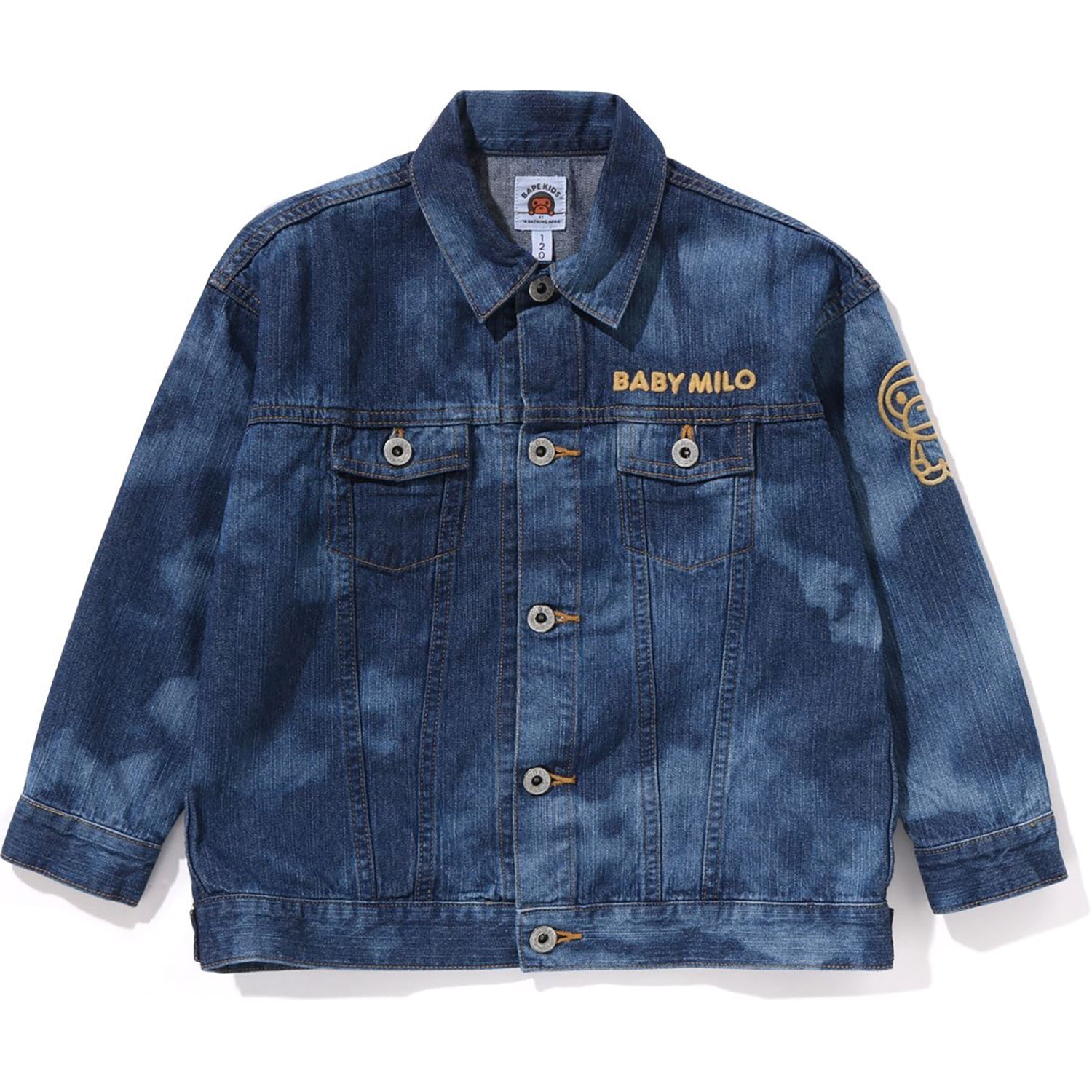 BAPE MILO HIGH TONE BLEACH LOOSE FIT 10OZ DENIM JACKET KIDS