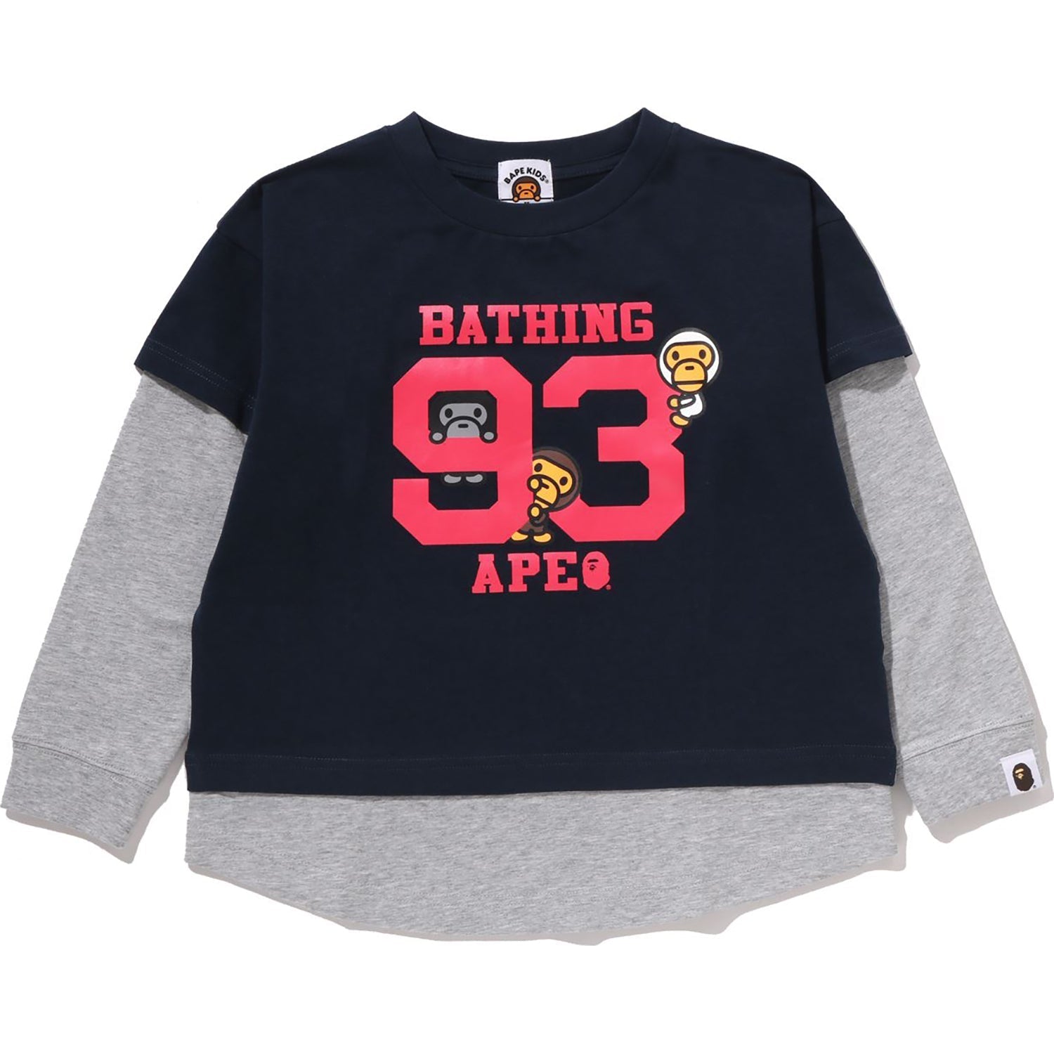 BAPE BABY MILO LAYERED LOOSE FIT LS TEE KIDS