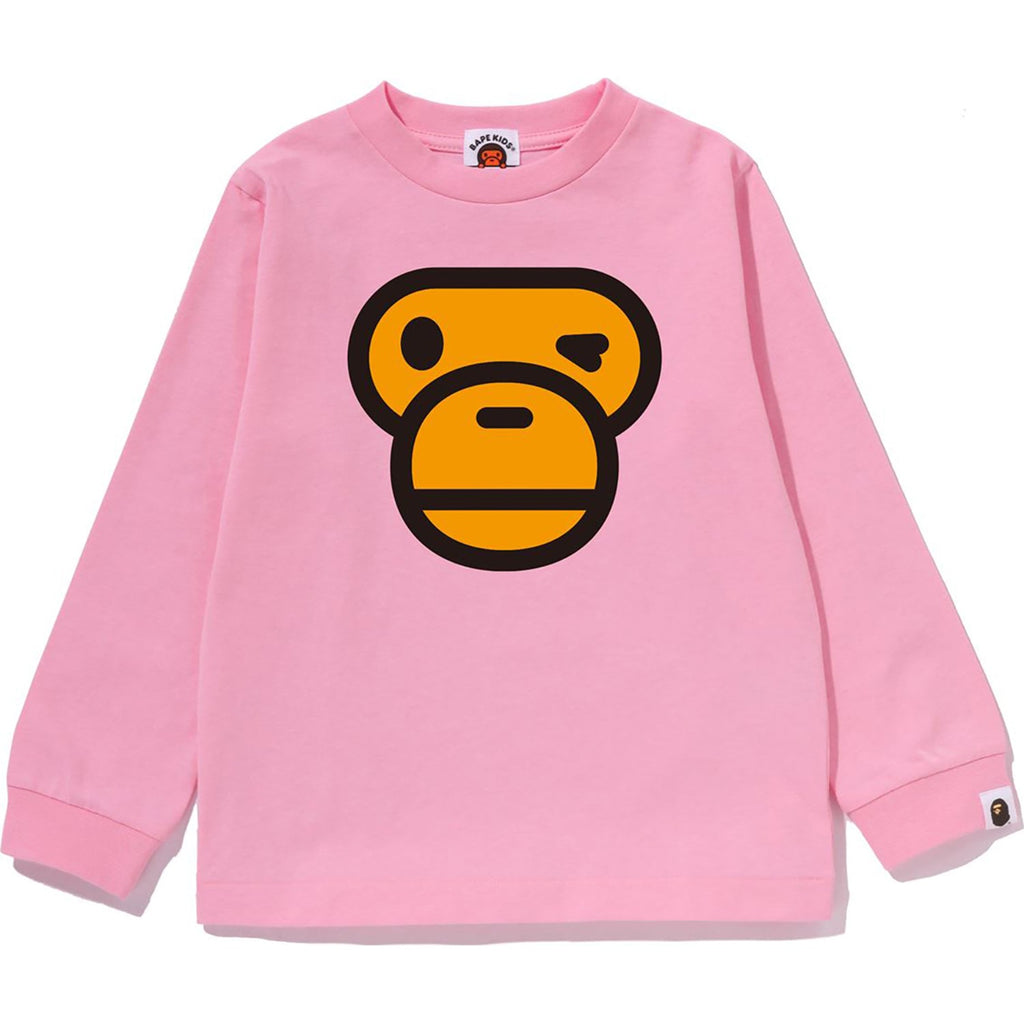 BAPE WINKING MILO FACE LS TEE KIDS