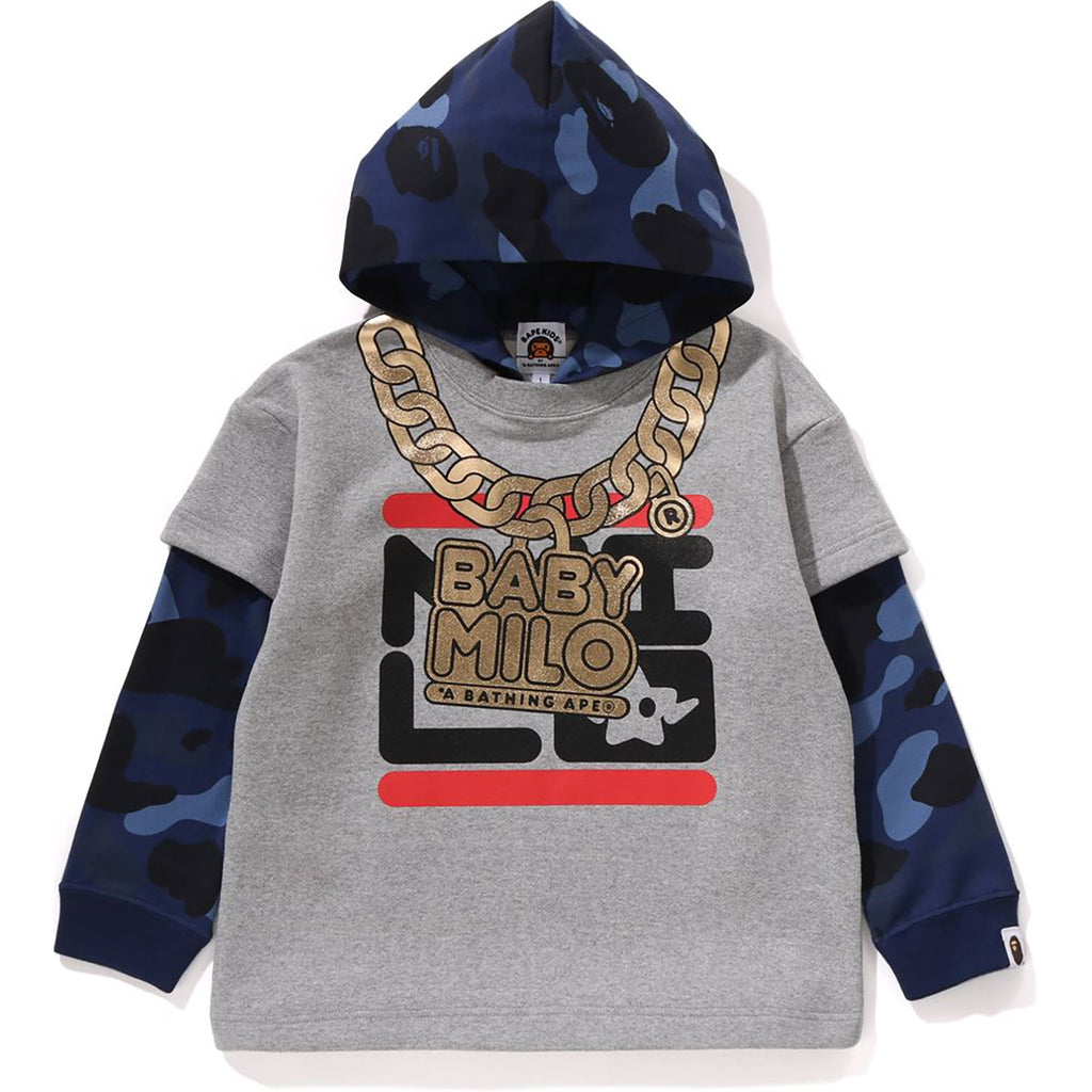 BAPE COLOR CAMO LAYERED RELAXED FIT PULLOVER HOODIE KIDS