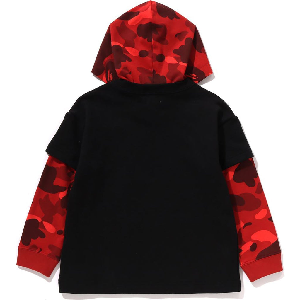 BAPE COLOR CAMO LAYERED RELAXED FIT PULLOVER HOODIE KIDS