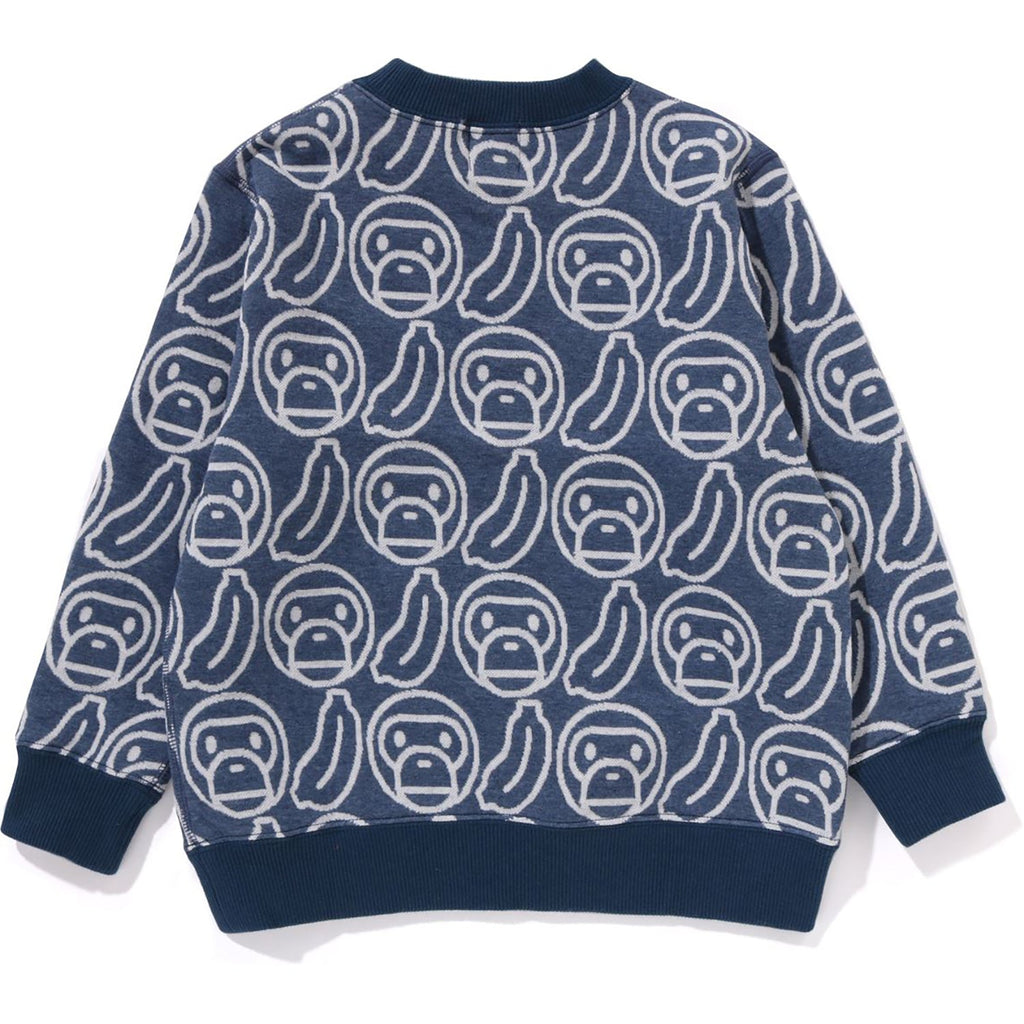 BAPE BANANA MILO KNIT JACQUARD CREWNECK SWEATSHIRT KIDS