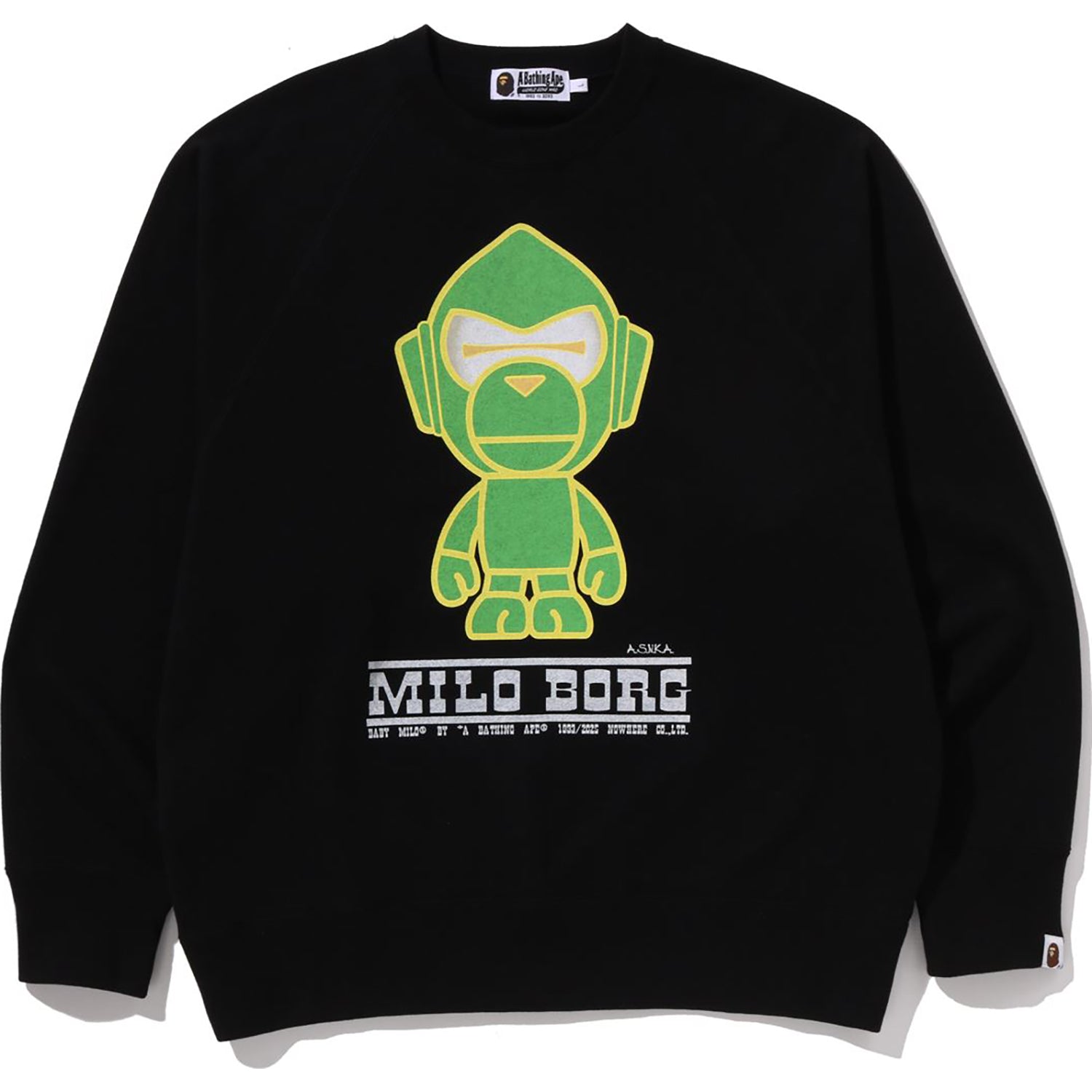 BAPE MILO BORG RELAXED FIT CREWNECK SWEATSHIRT MENS
