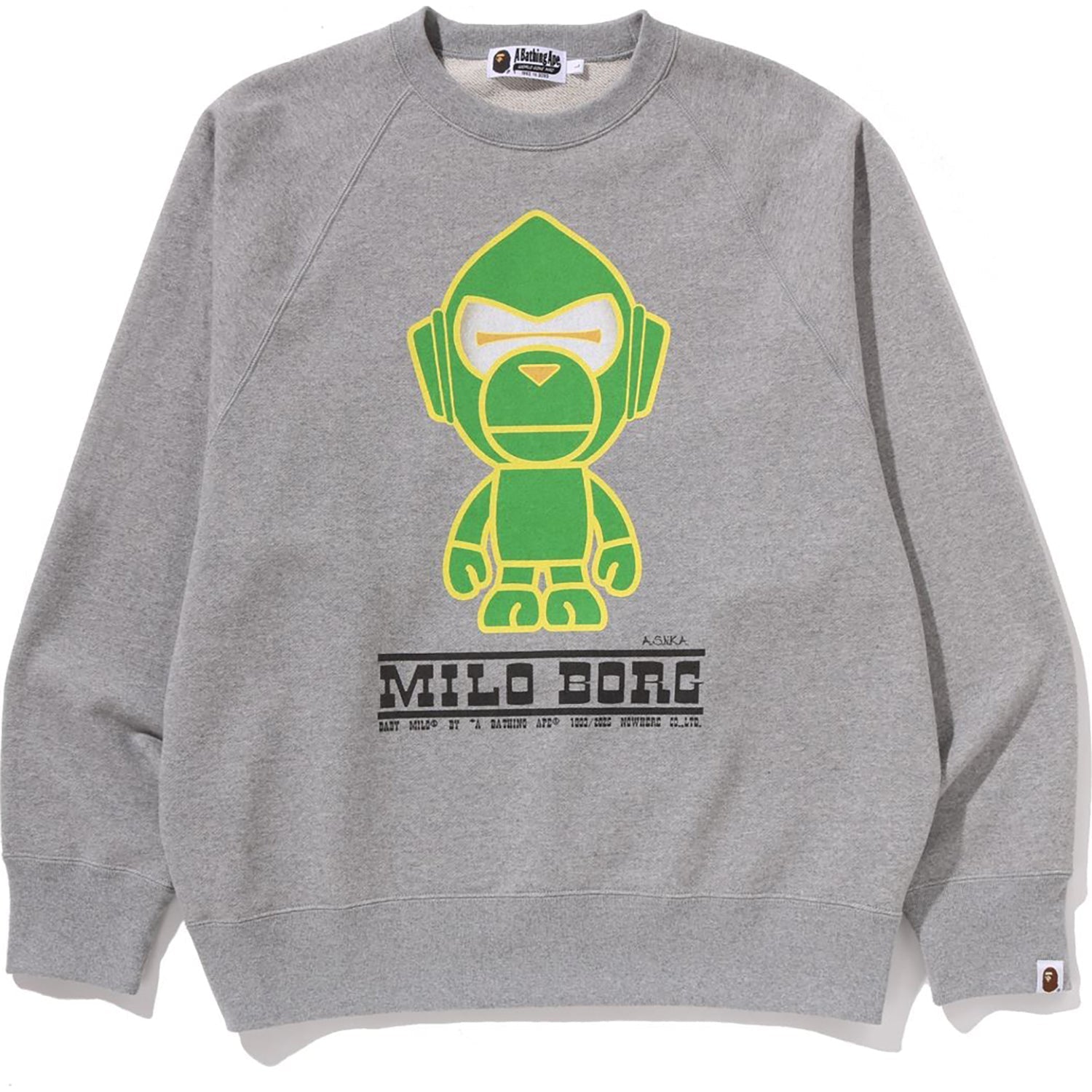 BAPE MILO BORG RELAXED FIT CREWNECK SWEATSHIRT MENS