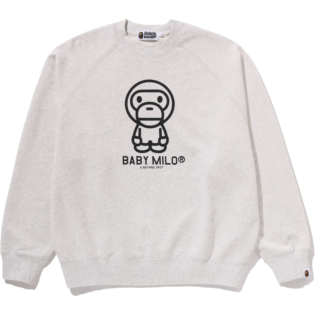 BAPE HEAVY WASH BABY MILO RELAXED FIT CREWNECK SWEATSHIRT MENS