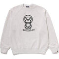 BAPE HEAVY WASH BABY MILO RELAXED FIT CREWNECK SWEATSHIRT MENS