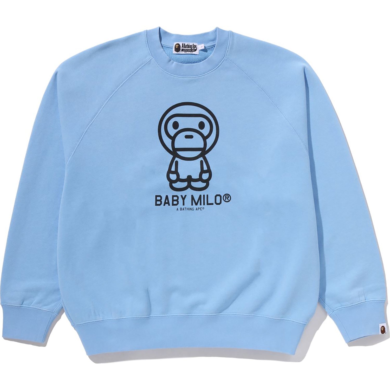 BAPE HEAVY WASH BABY MILO RELAXED FIT CREWNECK SWEATSHIRT MENS