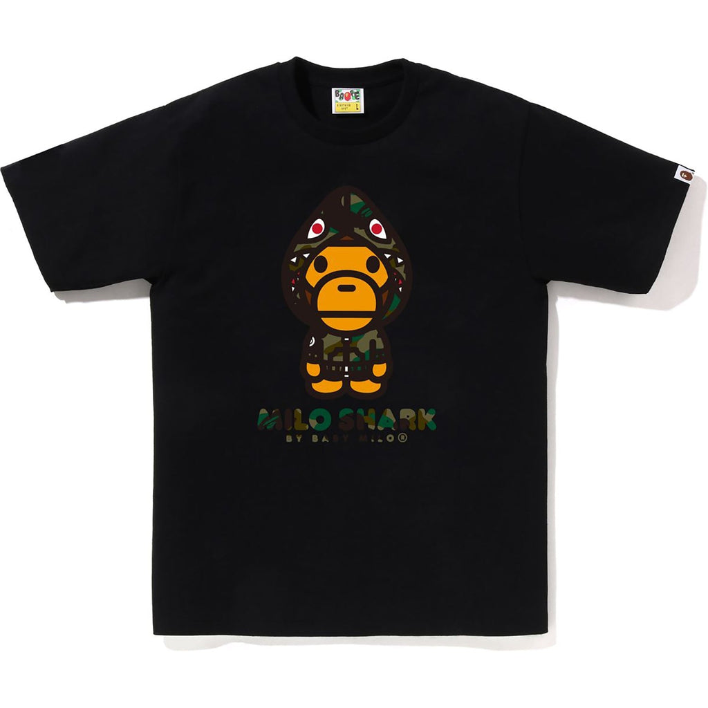 BAPE 1ST CAMO MILO SHARK FZH TEE MENS