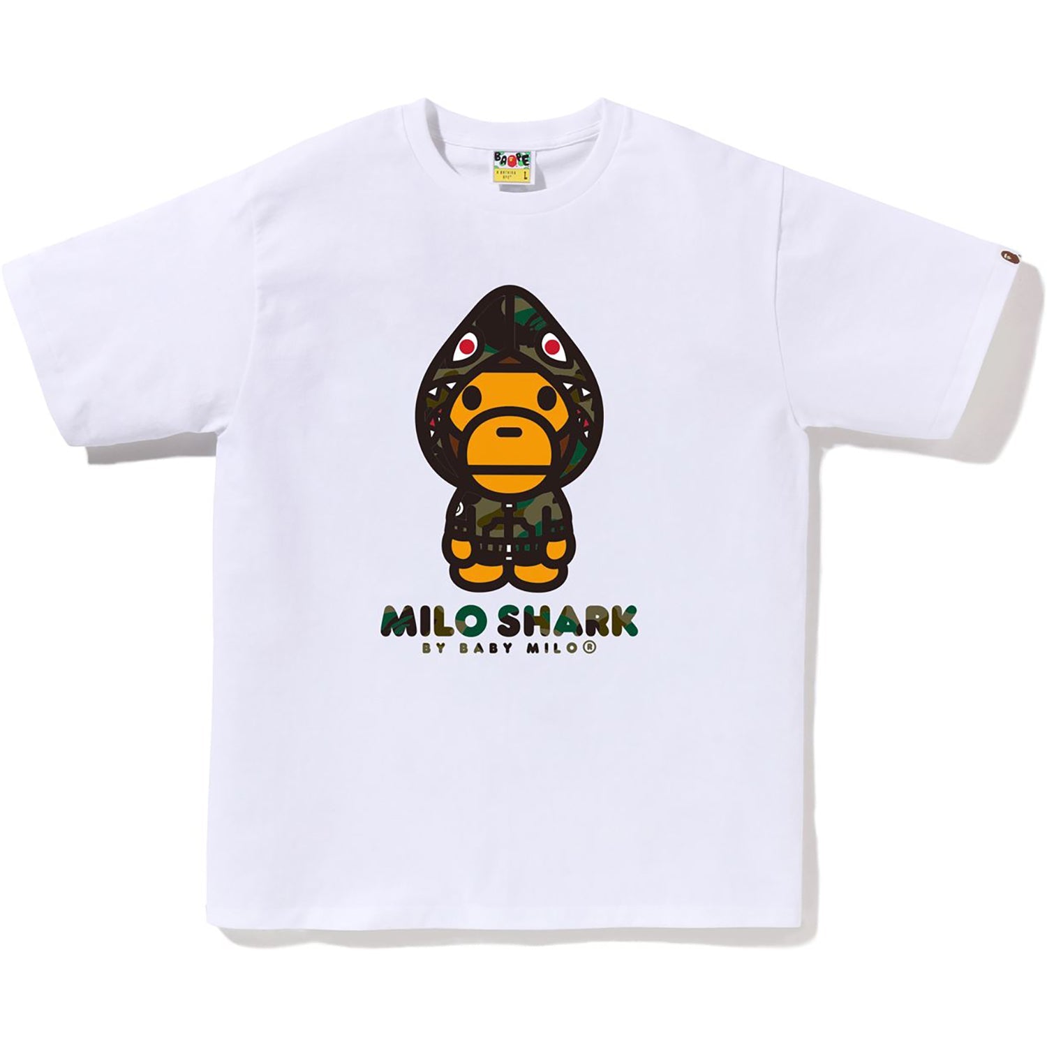 BAPE 1ST CAMO MILO SHARK FZH TEE MENS