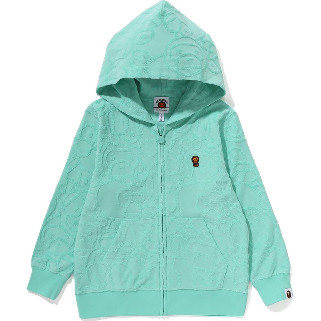 BAPE ALL BABY MILO PILE ZIP HOODIE KIDS
