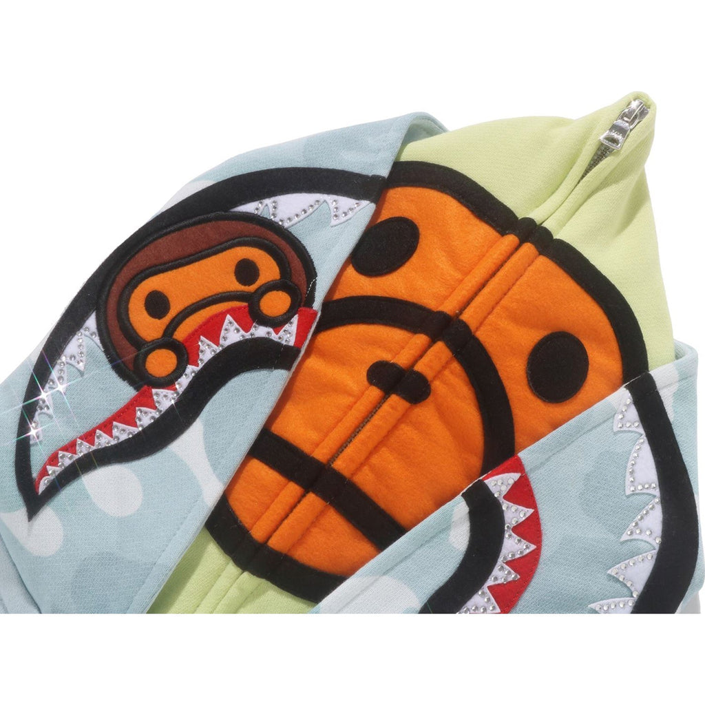 BAPE MILO SHARK CROPPED FULL ZIP DOUBLE HOODIE LADIES