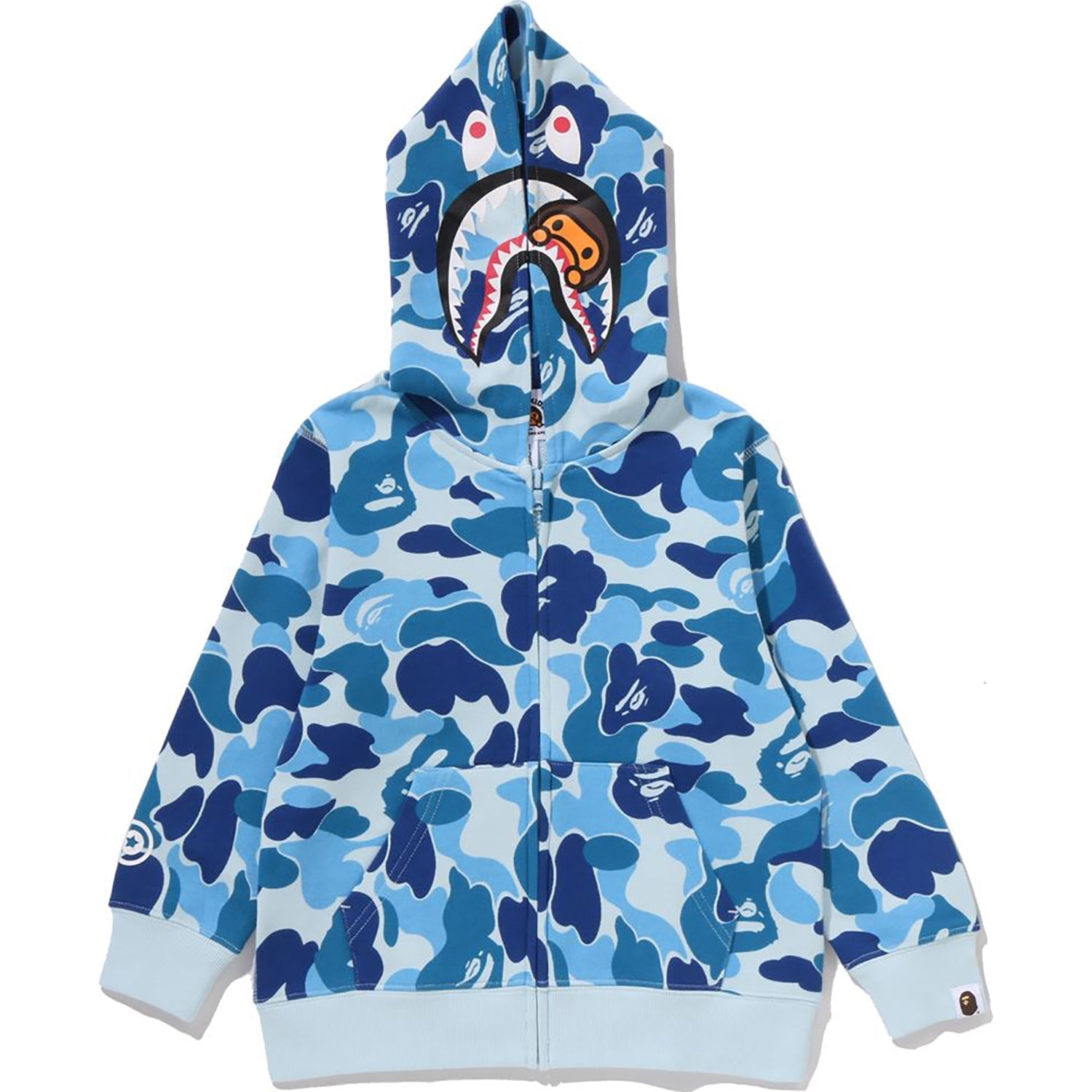 BAPE ABC CAMO MILO SHARK ZIP HOODIE KIDS