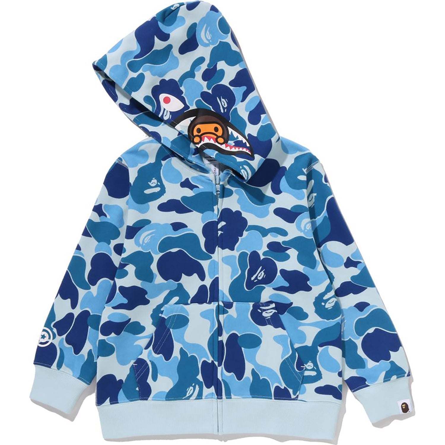 BAPE ABC CAMO MILO SHARK ZIP HOODIE KIDS