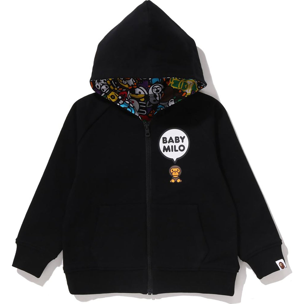 BAPE BABY MILO PATTERN REVERSIBLE ZIP HOODIE KIDS