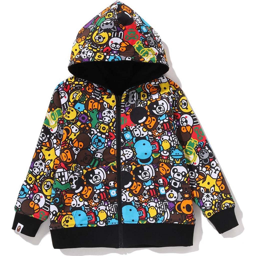 BAPE BABY MILO PATTERN REVERSIBLE ZIP HOODIE KIDS