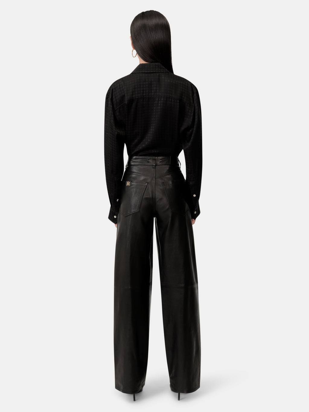 WOMEN - WOMEN'S LEATHER STRAIGHT PANT - Black