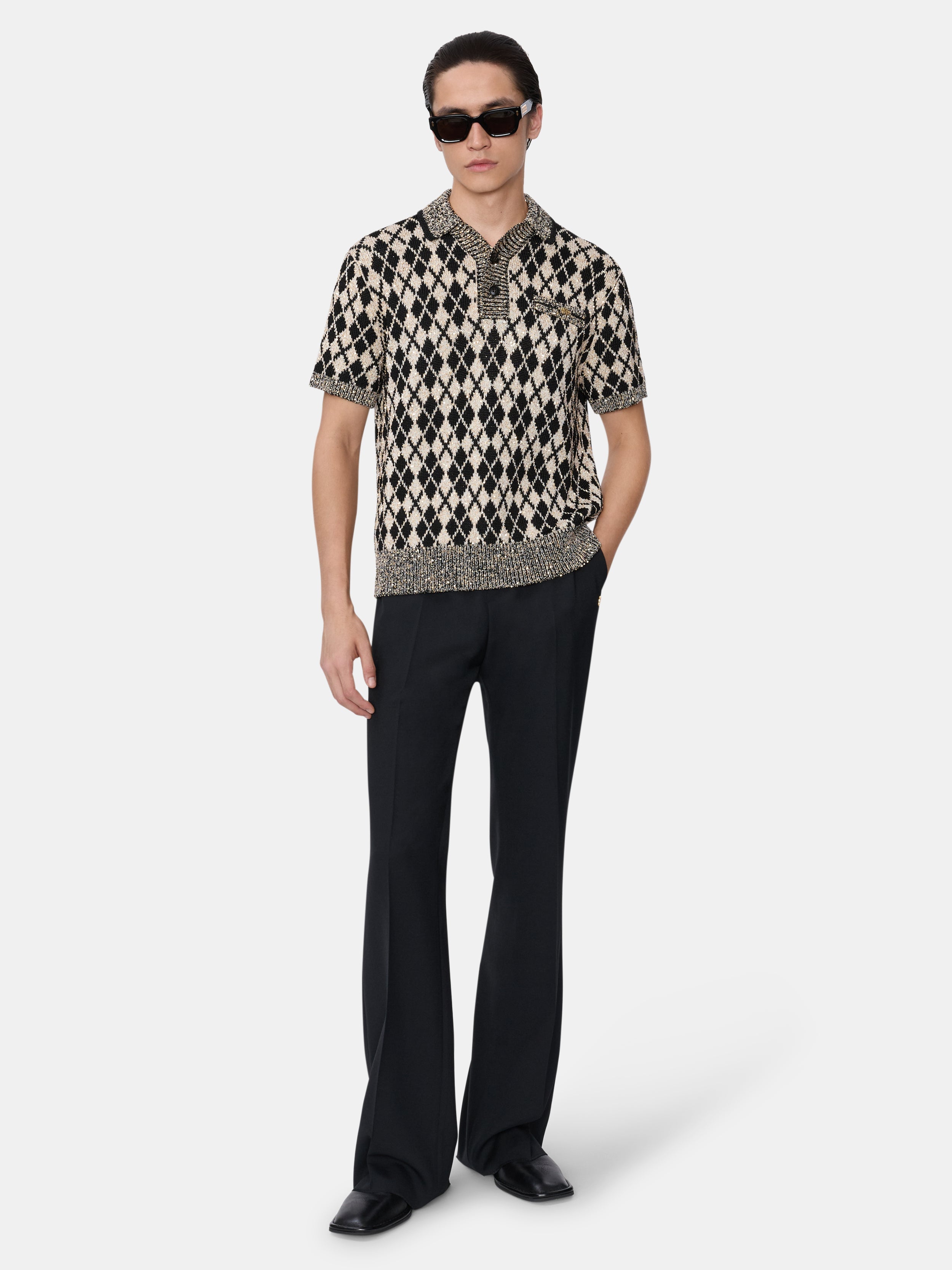 ARGYLE POLO - Black