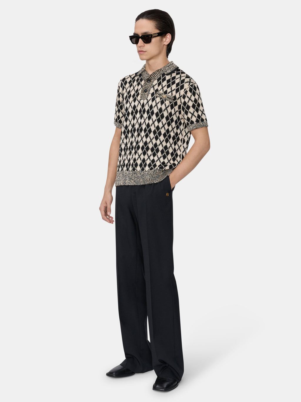 ARGYLE POLO - Black
