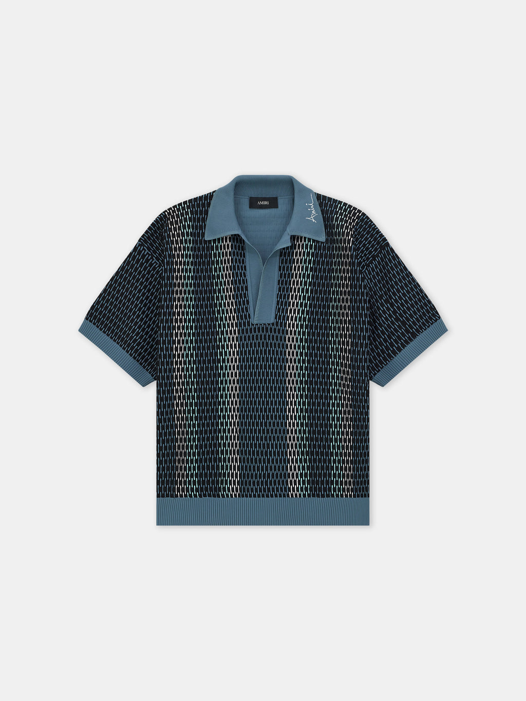 STRIPED POLO - Blue