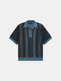 STRIPED POLO - Blue