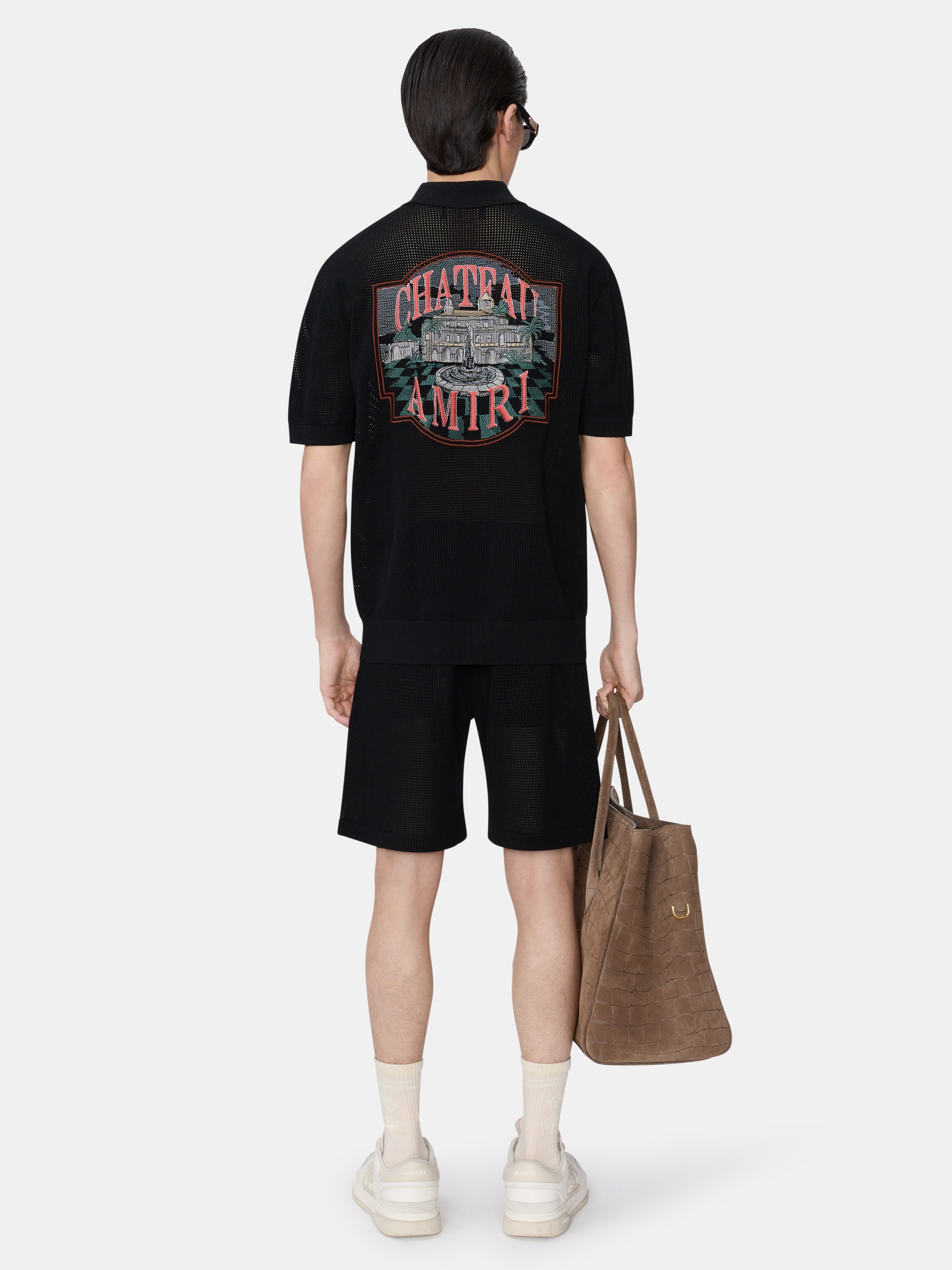 CHATEAU AMIRI CROCHET OVERSIZED SHIRT - Black