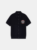 CHATEAU AMIRI CROCHET OVERSIZED SHIRT - Black