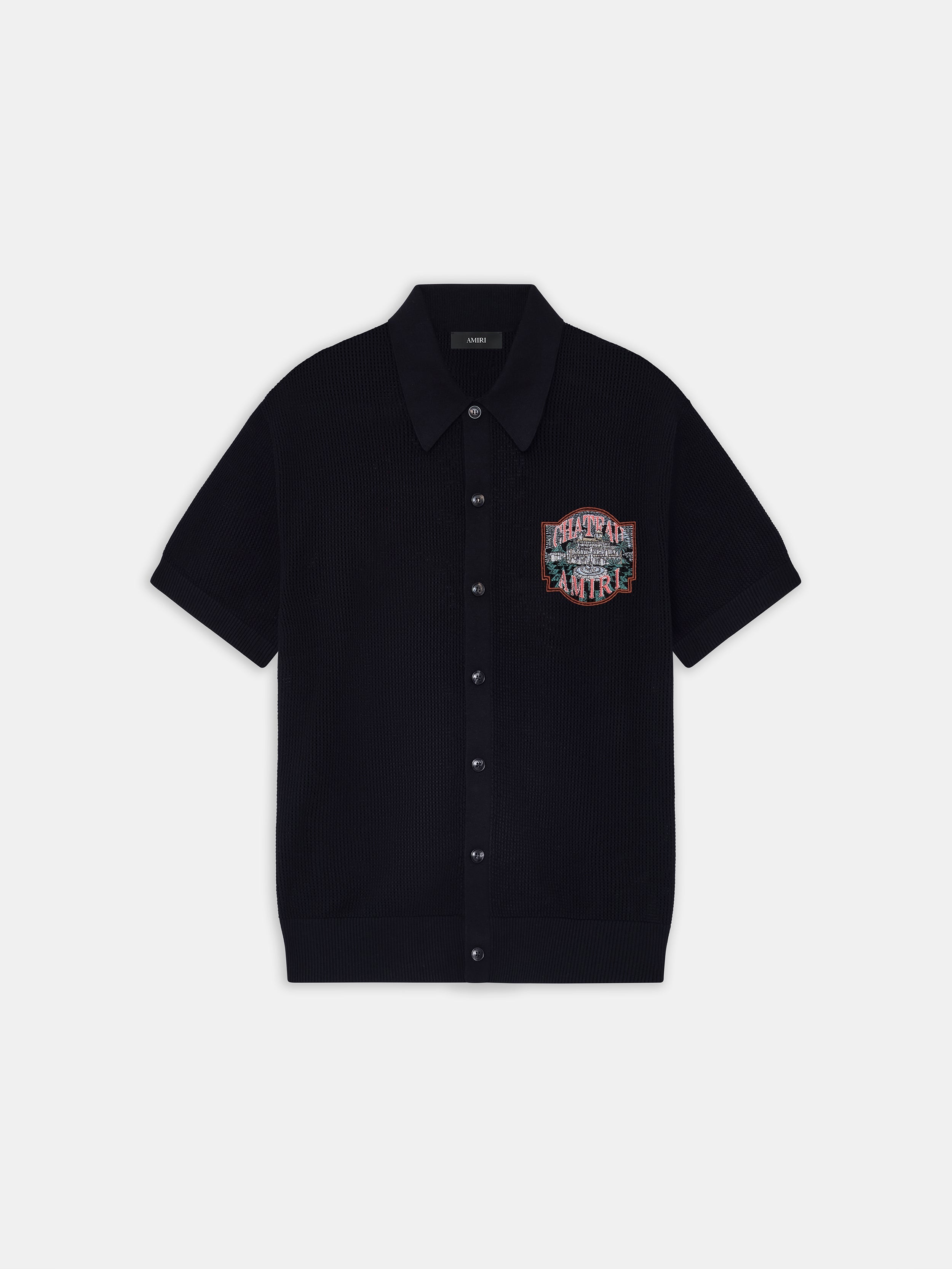 CHATEAU AMIRI CROCHET OVERSIZED SHIRT - Black