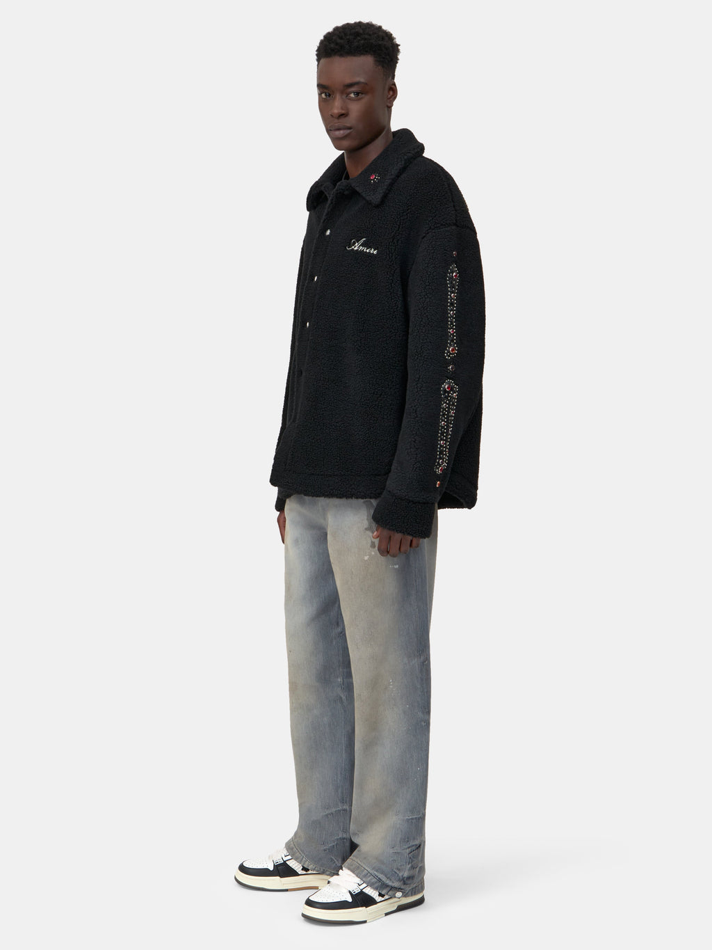 BONES STUDDED OVERSHIRT - Black