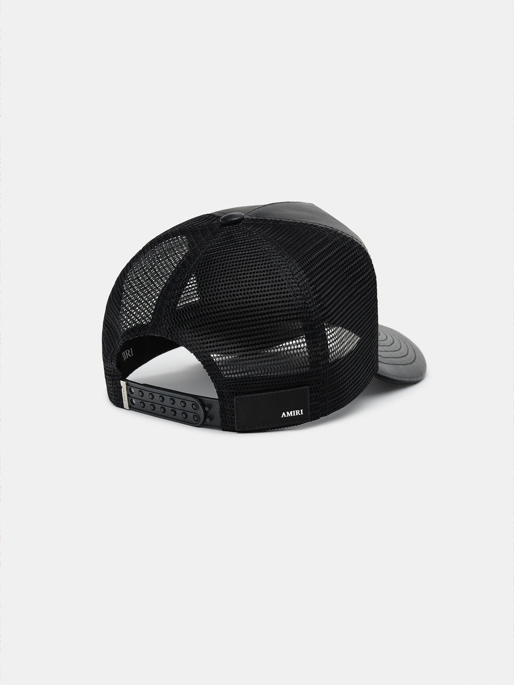 LEATHER MA TRUCKER HAT - Black