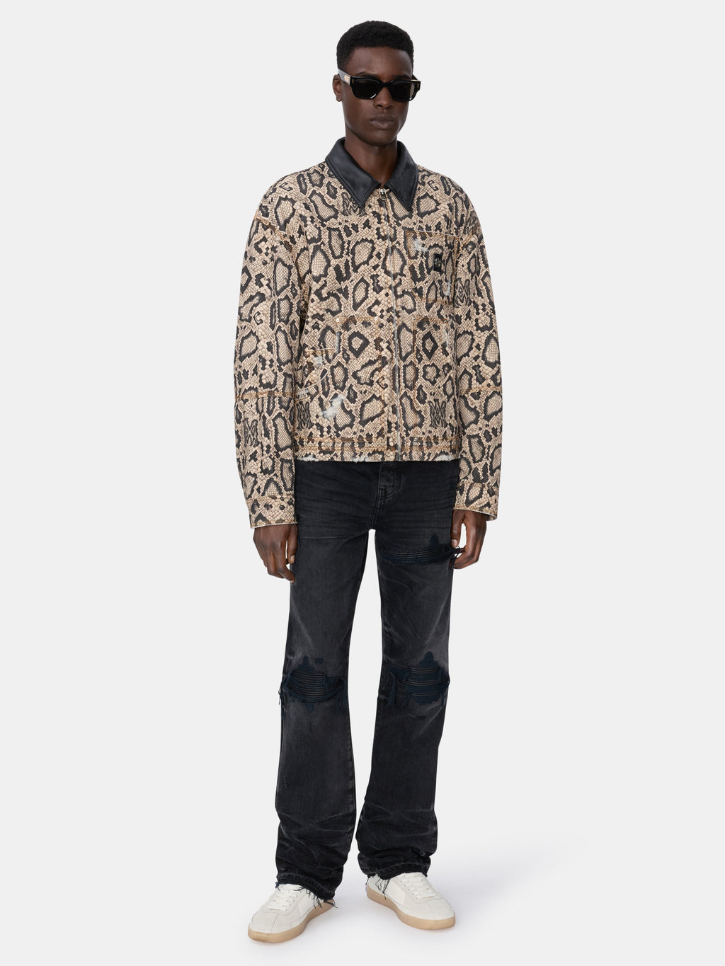 SNAKE DENIM WORK JACKET - Sand