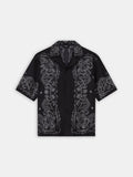 BANDANA PAINT OVERSIZED BOWLING SHIRT - Black