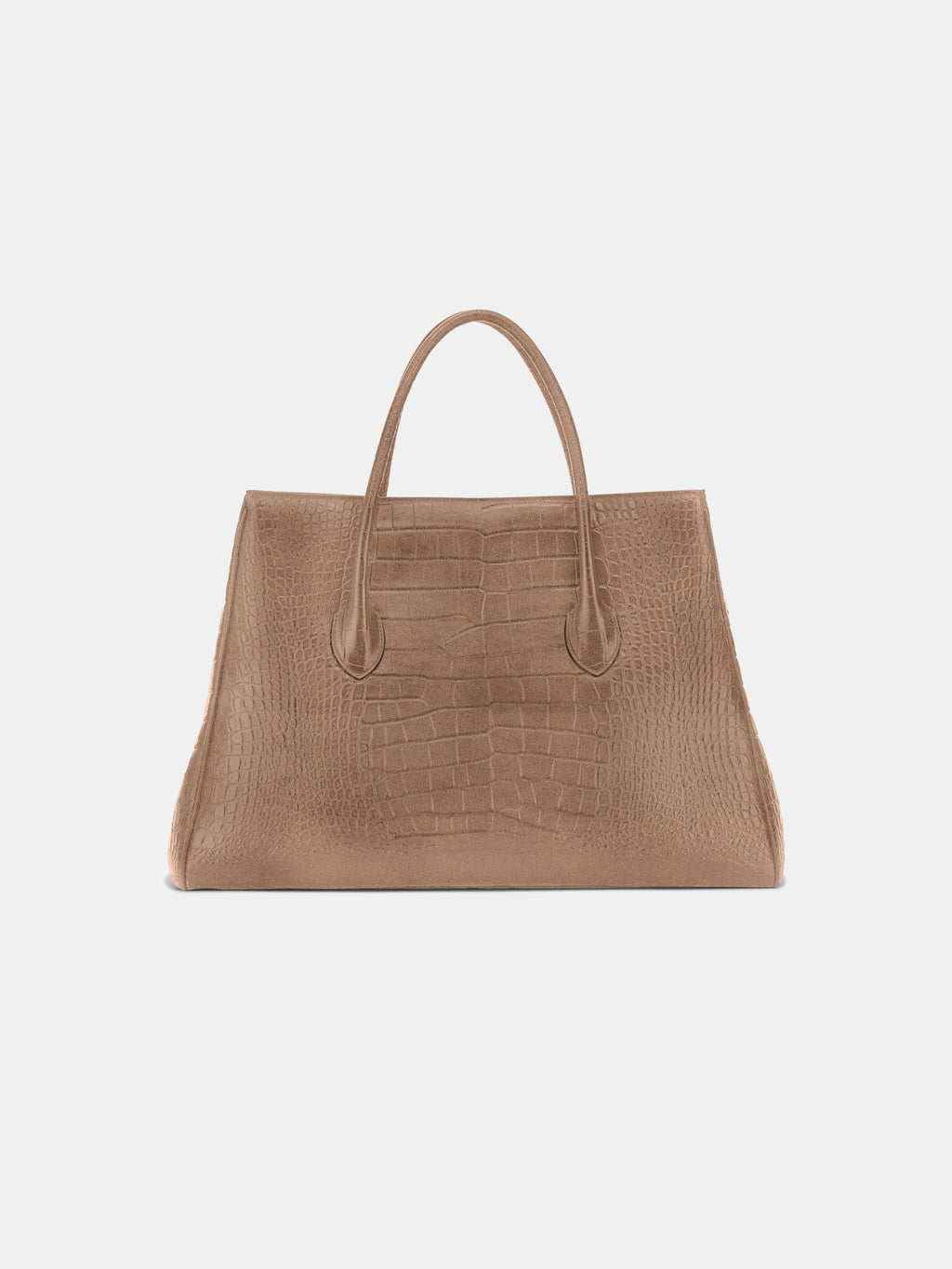 SUEDE CROC HONEY 50 TOTE - Dark Brown
