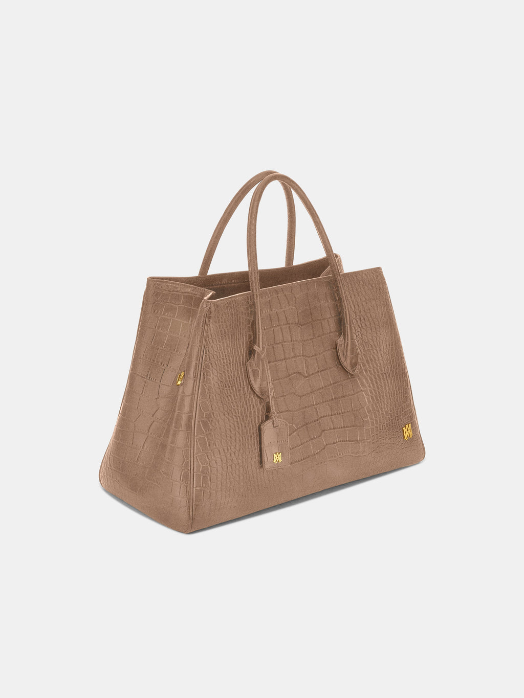 SUEDE CROC HONEY 50 TOTE - Dark Brown