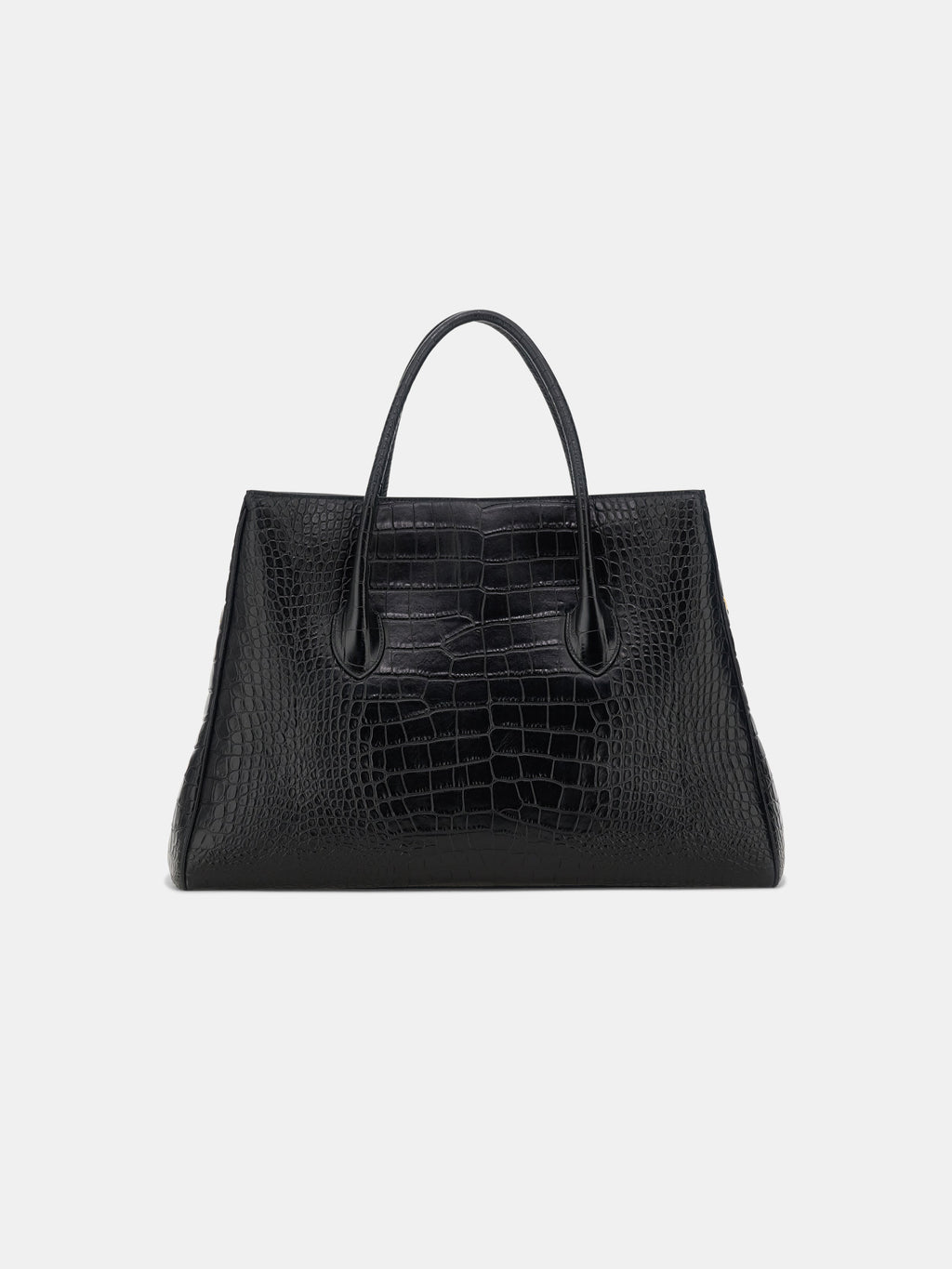 EMBOSSED CROC HONEY 50 TOTE - Black