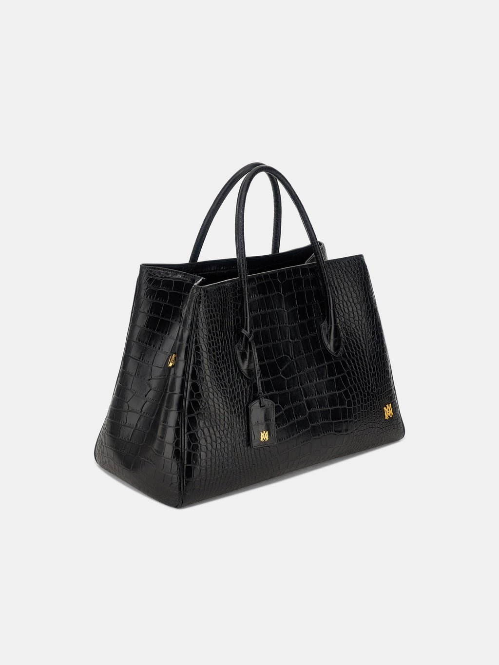 EMBOSSED CROC HONEY 50 TOTE - Black