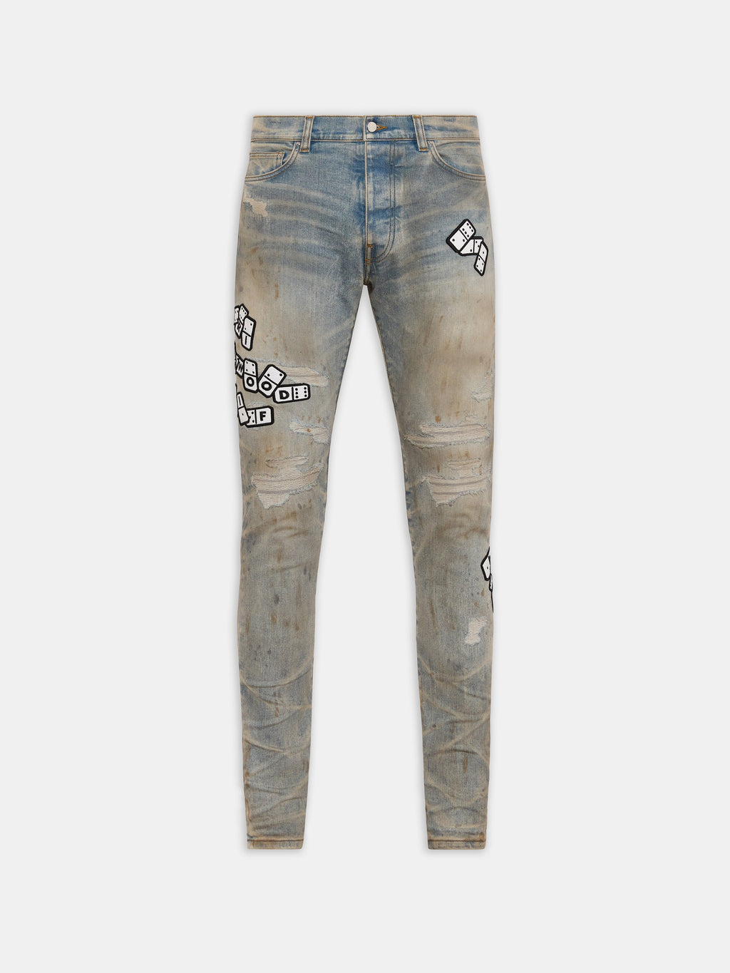 DOMINO APPLIQUE SKINNY JEAN - Perfect Antique Indigo