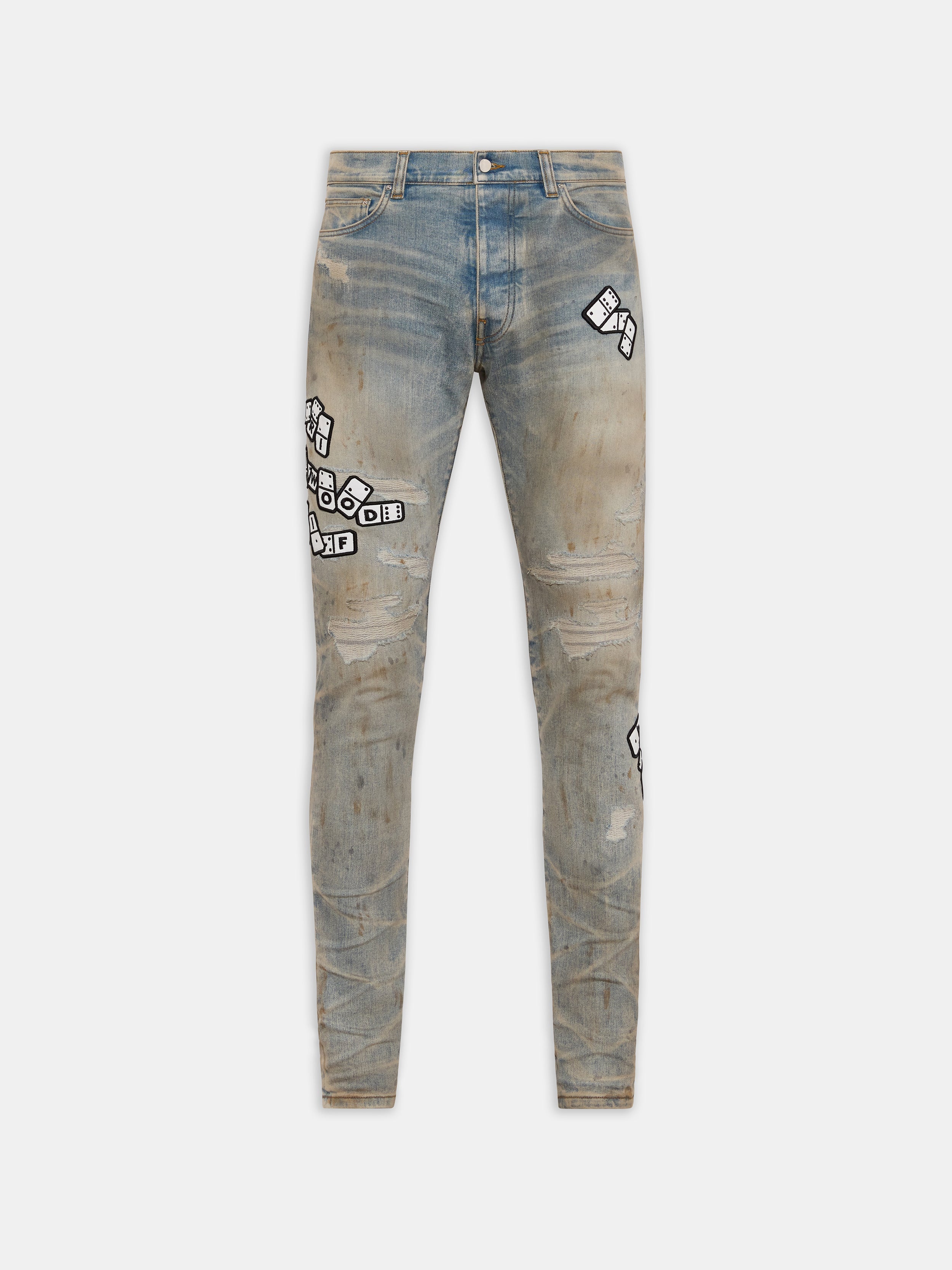 DOMINO APPLIQUE SKINNY JEAN - Perfect Antique Indigo