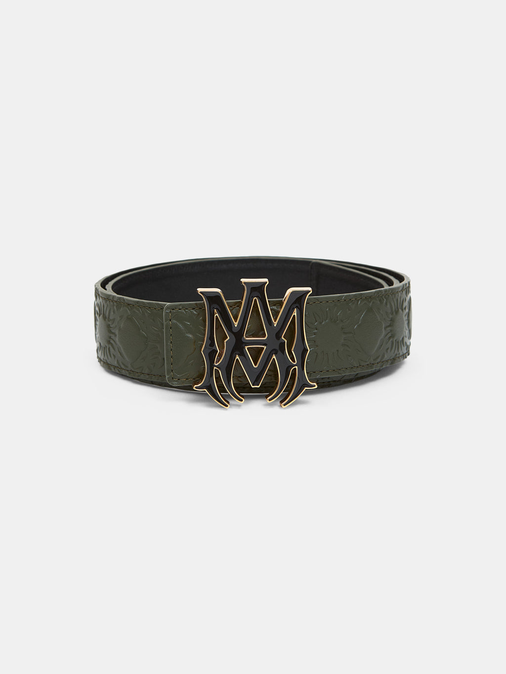 MA QUAD LEATHER 4CM BELT - Dark Sage